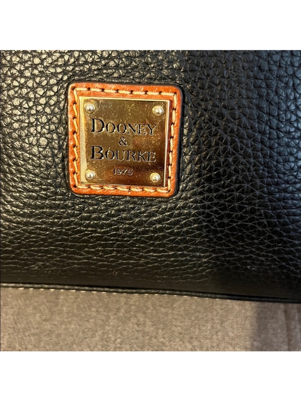 Dooney & Bourke Black Shoulder Hobo with Brown Trim and Tassel - Picture 3 of 14